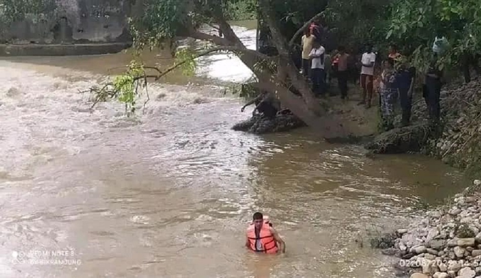 बाढीले बगायो सीमास्तम्भ